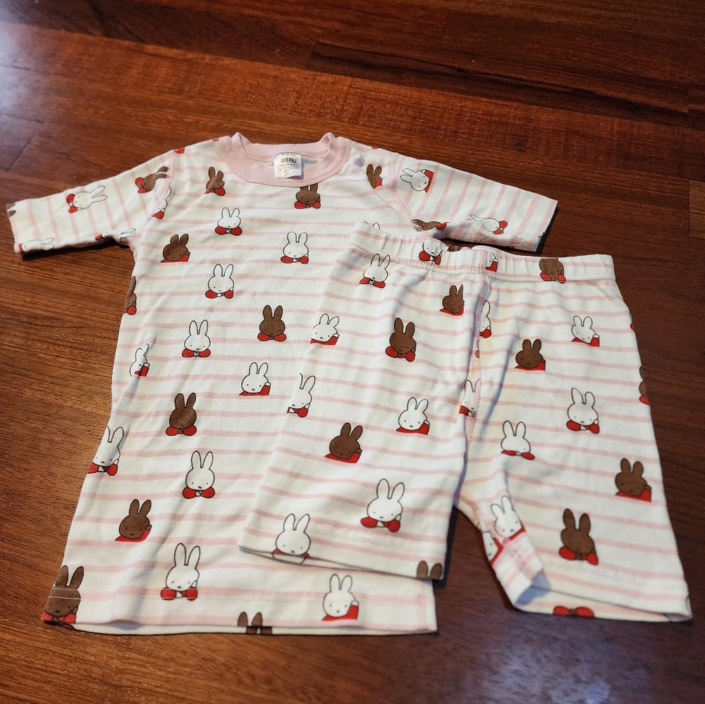 Hanna Andersson Kids Miffy Short John Pajama Set size 8